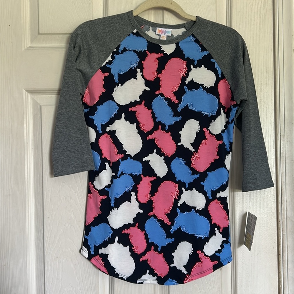 NWT Lularoe states map print Randy tee size XXS